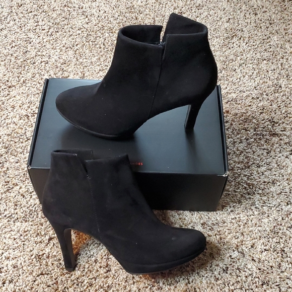 Paul Green Elegant Black Suede Ankle Boots Size 5.5 UK Or 8 US - Picture 1 of 12